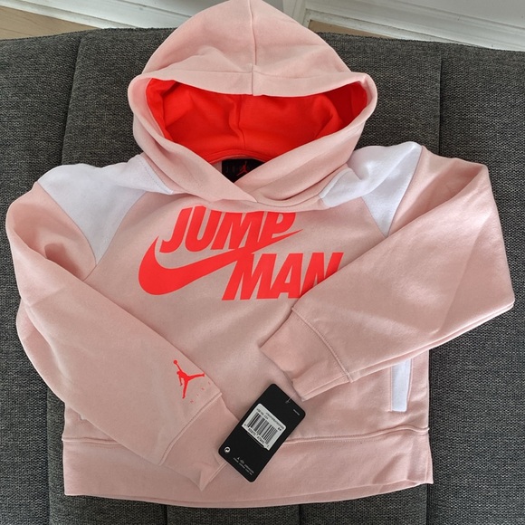 Girl's Jordan Jumpman x Nike Cropped Hoodie - NWT - Size 8-10 - Picture 1 of 6